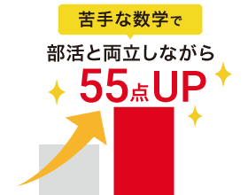 部活と両立しながら苦手な数学で55点UP