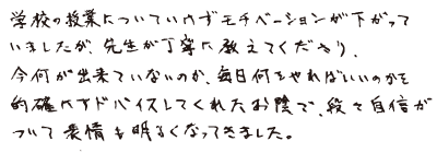 手書きの感想文